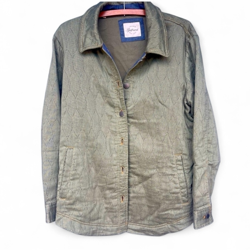 Rag and Bone Green Quilted Jacket with Button-down Snaps,  Cottage Core - Picture 7 of 7